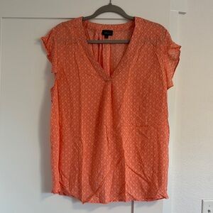 Jones New York Orange Cap Sleeve Relaxed Blouse